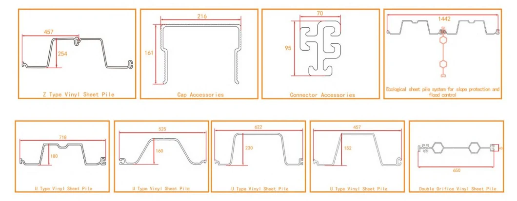U Z Shape PVC Sheet Pile Vinyl Premium Quality for Seawall Dock Embankment Riverbank