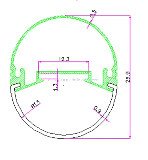 Ellipse T8 LED Tube Light Diffuser with Profile Aluminum Housing